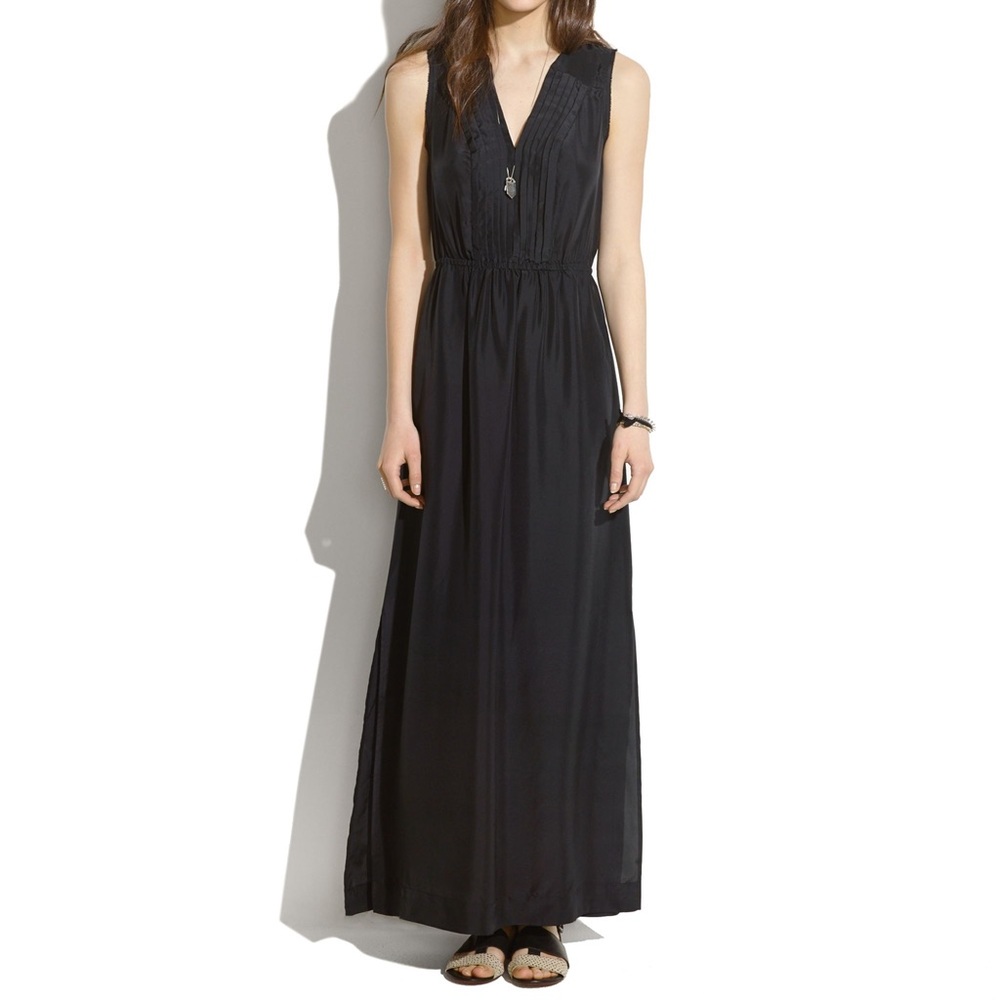 NWOT Madewell Black Silk Maxi Stress